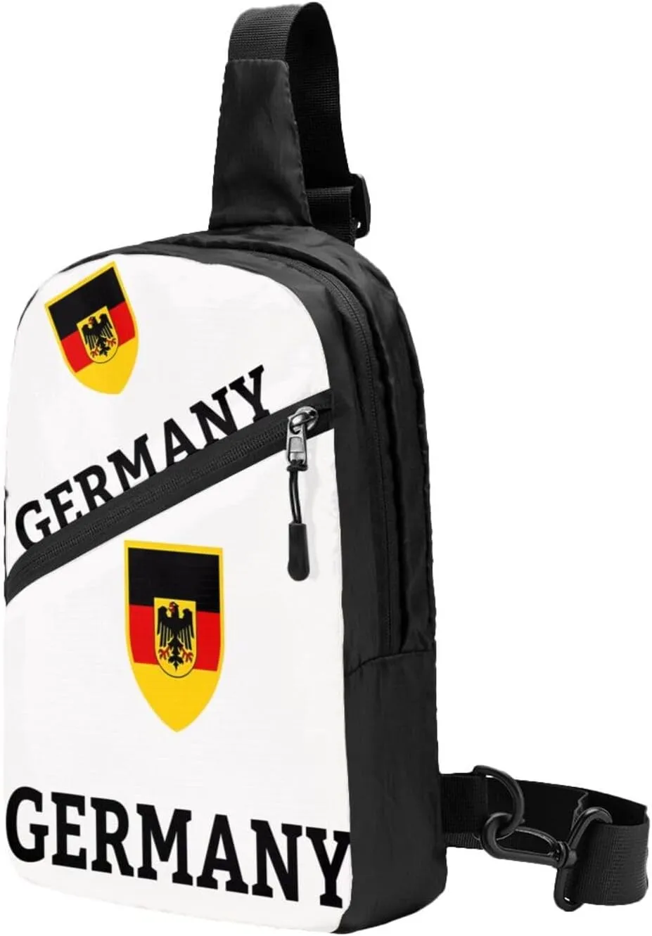 Germany German Football Soccer Flag Packable Crossbody Bag Portable Sling Bags Foldable Travel Daypack Reusable Sports Shoulder Backpack Diagonally Chest Bag for Workout