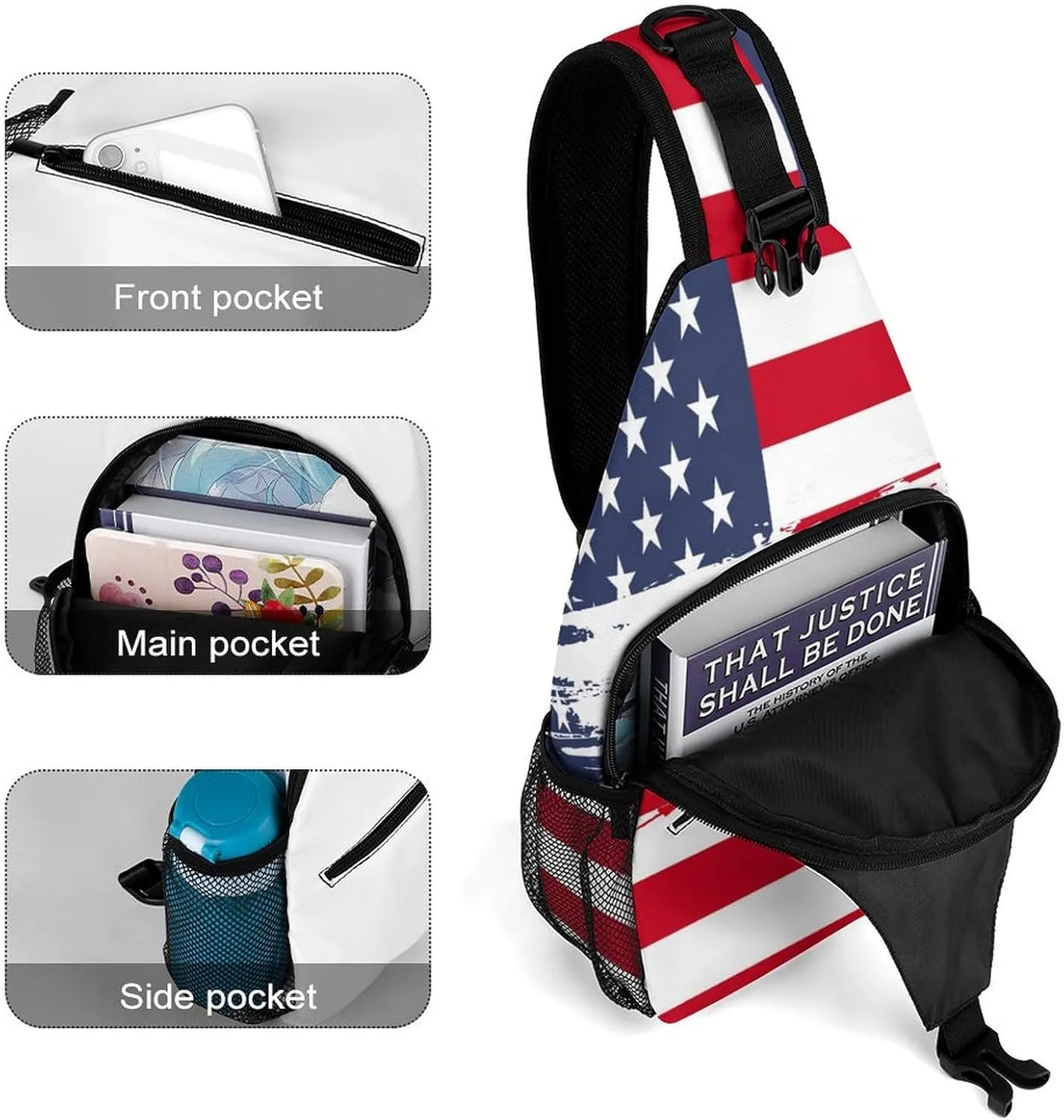 Gibraltar Flag Hand Drawn Sling Bag Crossbody Chest Bag Shoulder Bag For Travel Hiking Cycling Camping