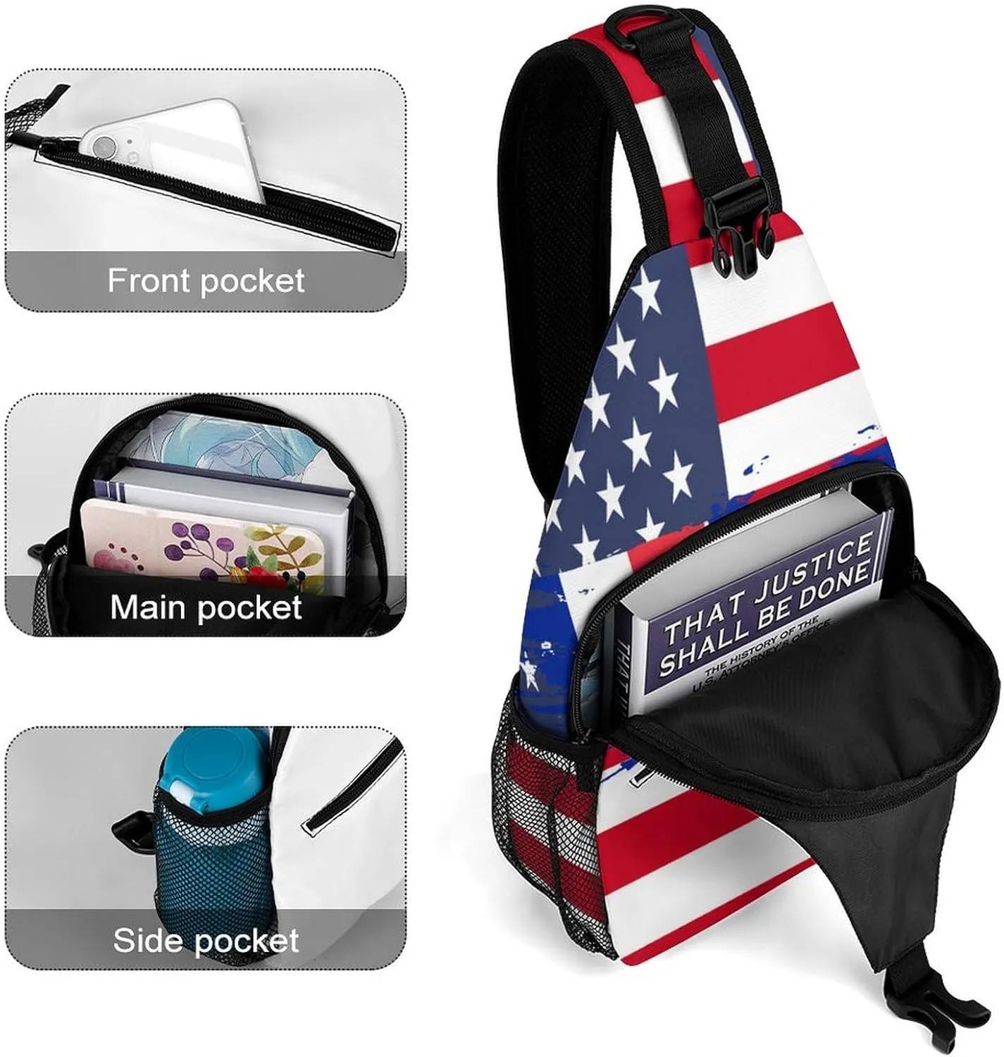 Gibraltar Flag Hand Drawn Sling Bag Crossbody Chest Bag Shoulder Bag For Travel Hiking Cycling Camping