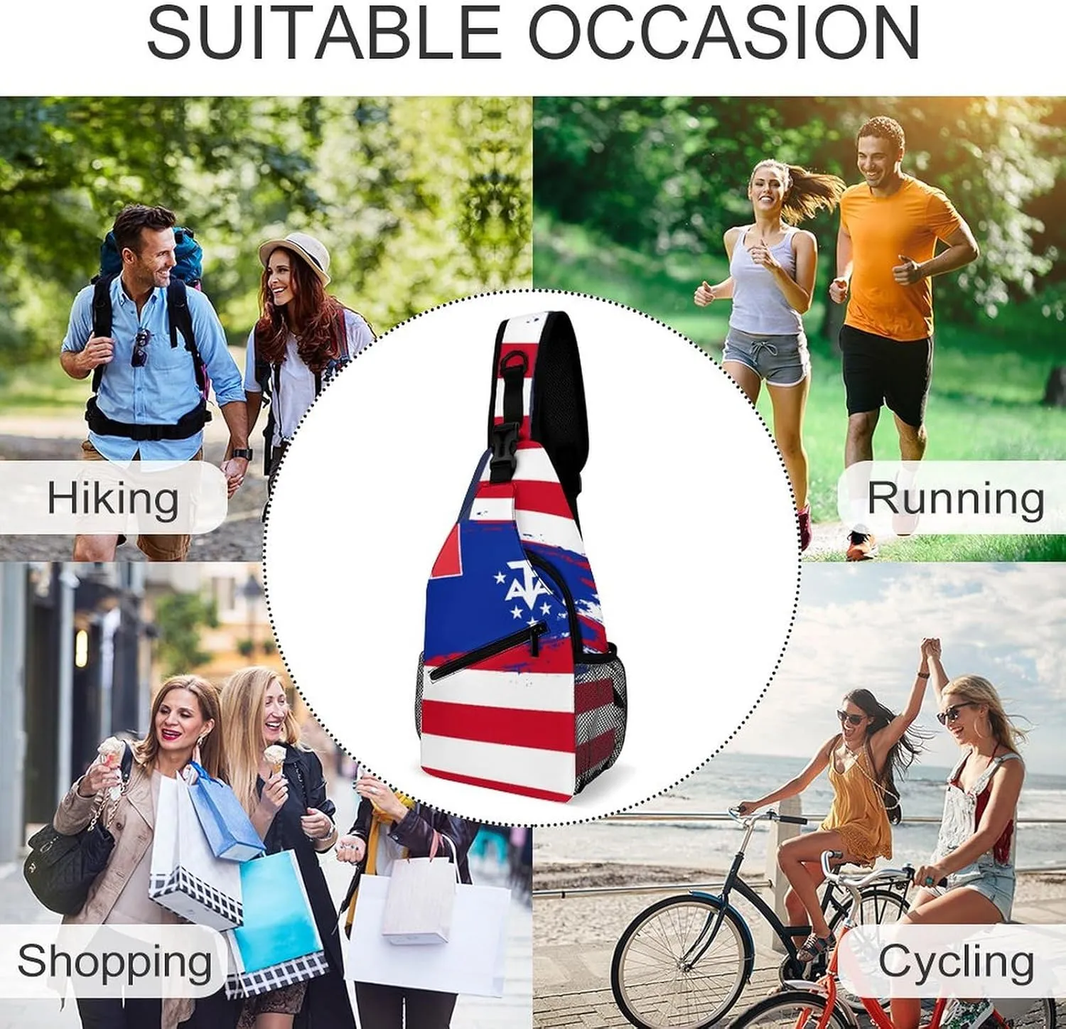 Gibraltar Flag Hand Drawn Sling Bag Crossbody Chest Bag Shoulder Bag For Travel Hiking Cycling Camping