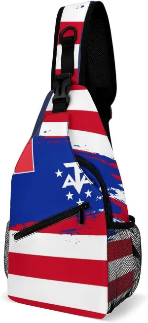 Gibraltar Flag Hand Drawn Sling Bag Crossbody Chest Bag Shoulder Bag For Travel Hiking Cycling Camping