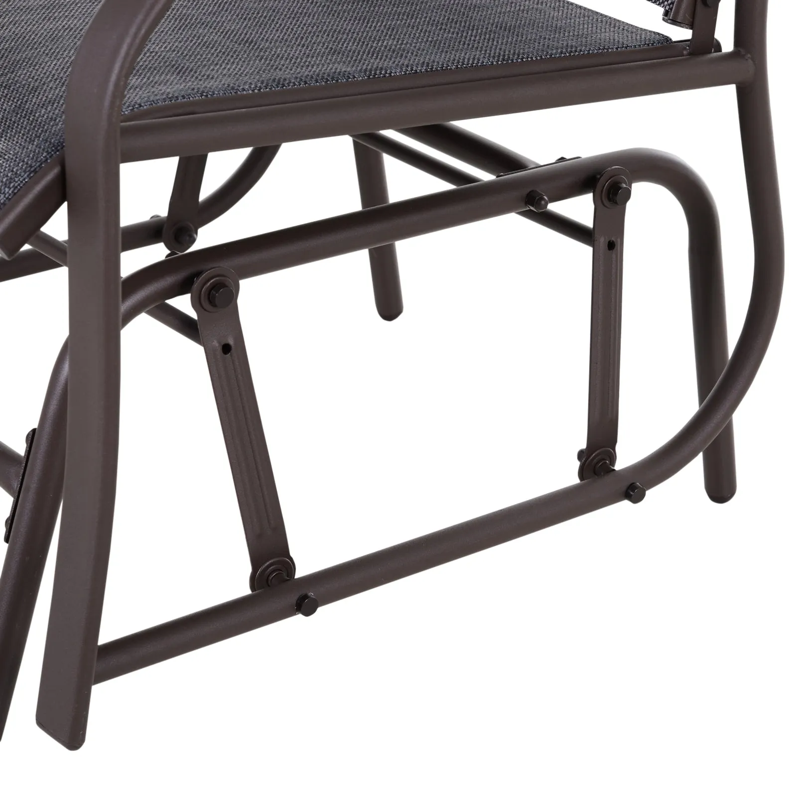 Glider Rocking Chair & Table Set, 2 Single Seaters Rocker Swing Chair for Patio, Grey