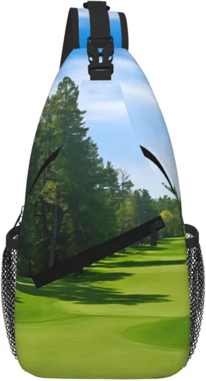Golf Course Lawn Print Cross Chest Bag Diagonally - High-Capacity For Short Trips, Work, And Daily Use
