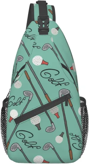 Golf Sport Crossbody Bag Golf Shoulder Bag Backpack Sport Sling Bag Chest Casual Daypack for Outdoor