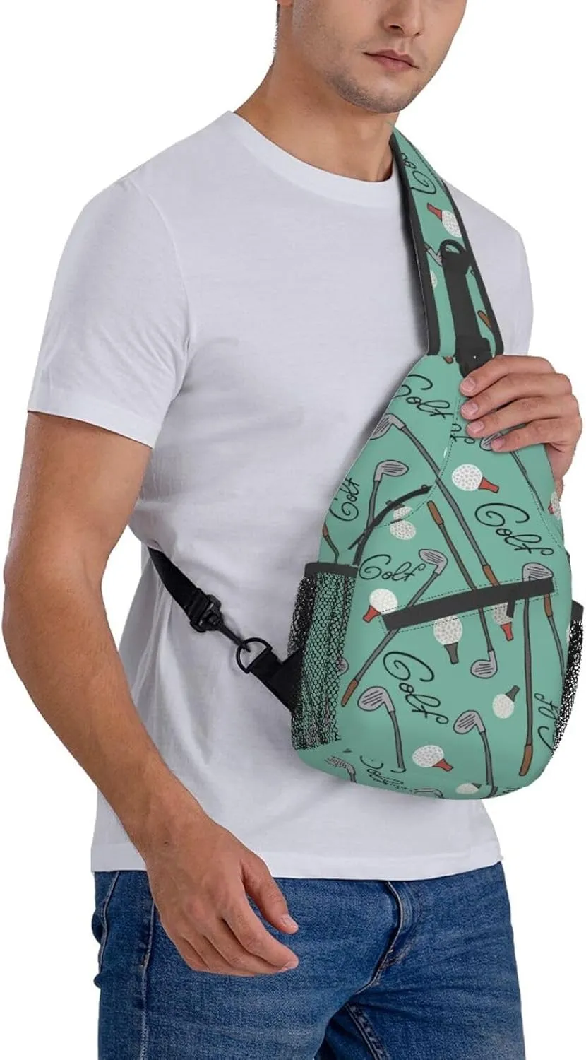 Golf Sport Crossbody Bag Golf Shoulder Bag Backpack Sport Sling Bag Chest Casual Daypack for Outdoor