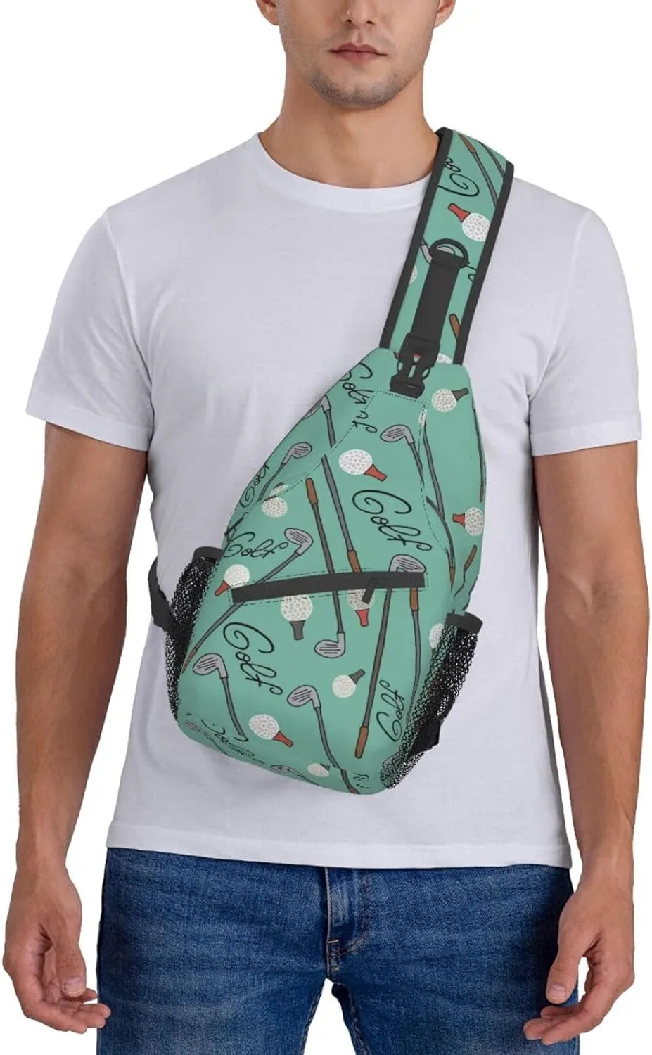 Golf Sport Crossbody Bag Golf Shoulder Bag Backpack Sport Sling Bag Chest Casual Daypack for Outdoor