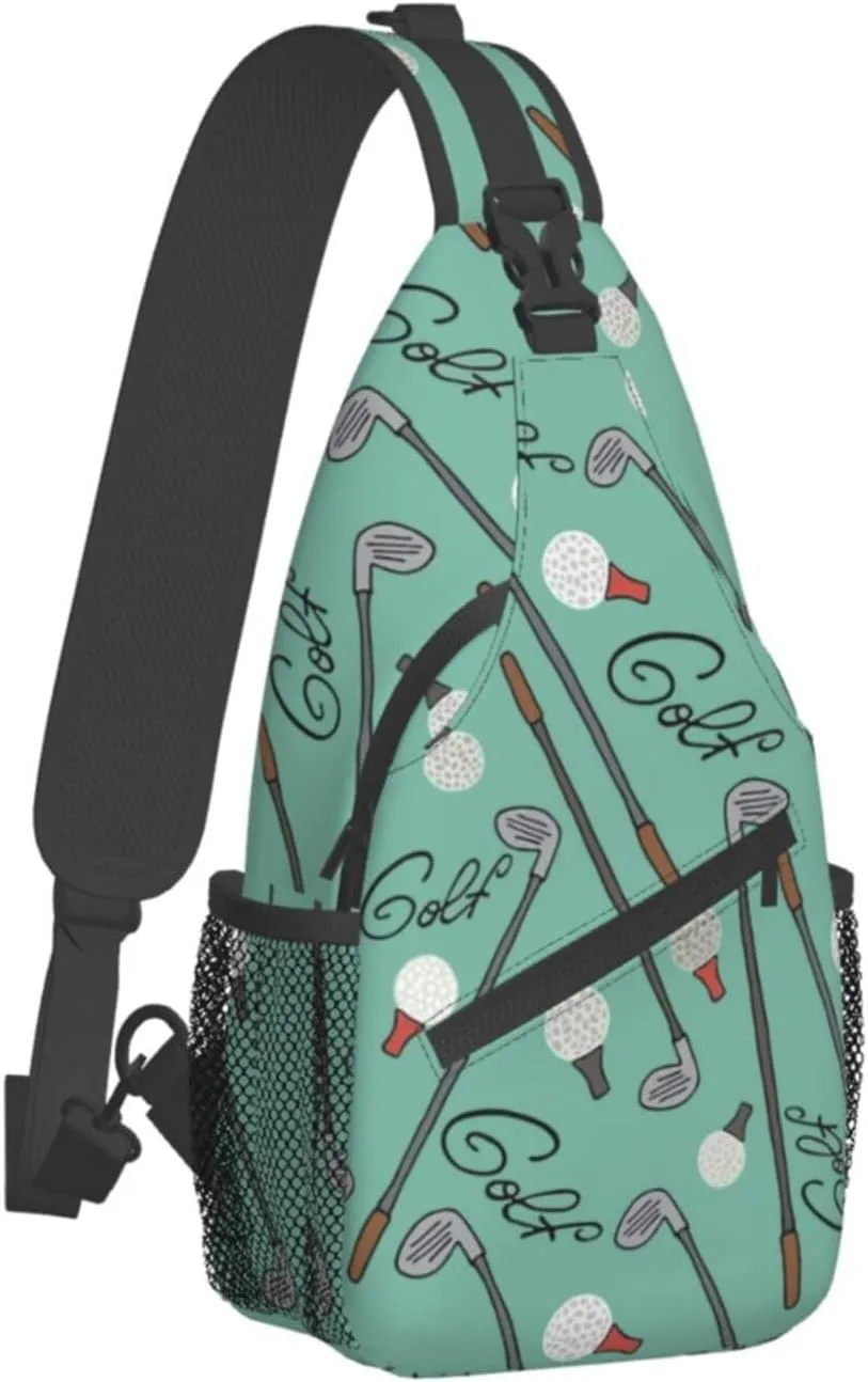 Golf Sport Crossbody Bag Golf Shoulder Bag Backpack Sport Sling Bag Chest Casual Daypack for Outdoor