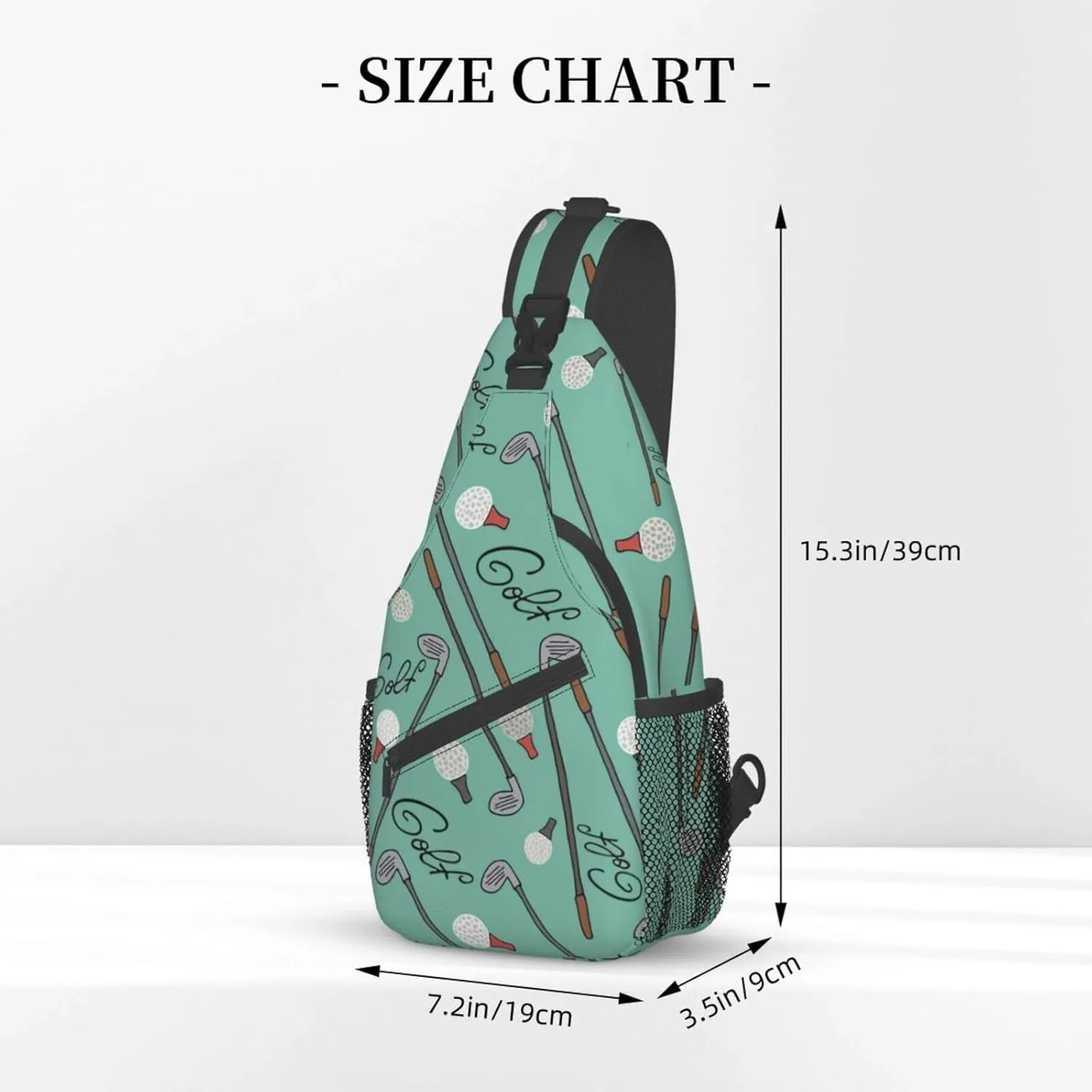 Golf Sport Crossbody Bag Golf Shoulder Bag Backpack Sport Sling Bag Chest Casual Daypack for Outdoor