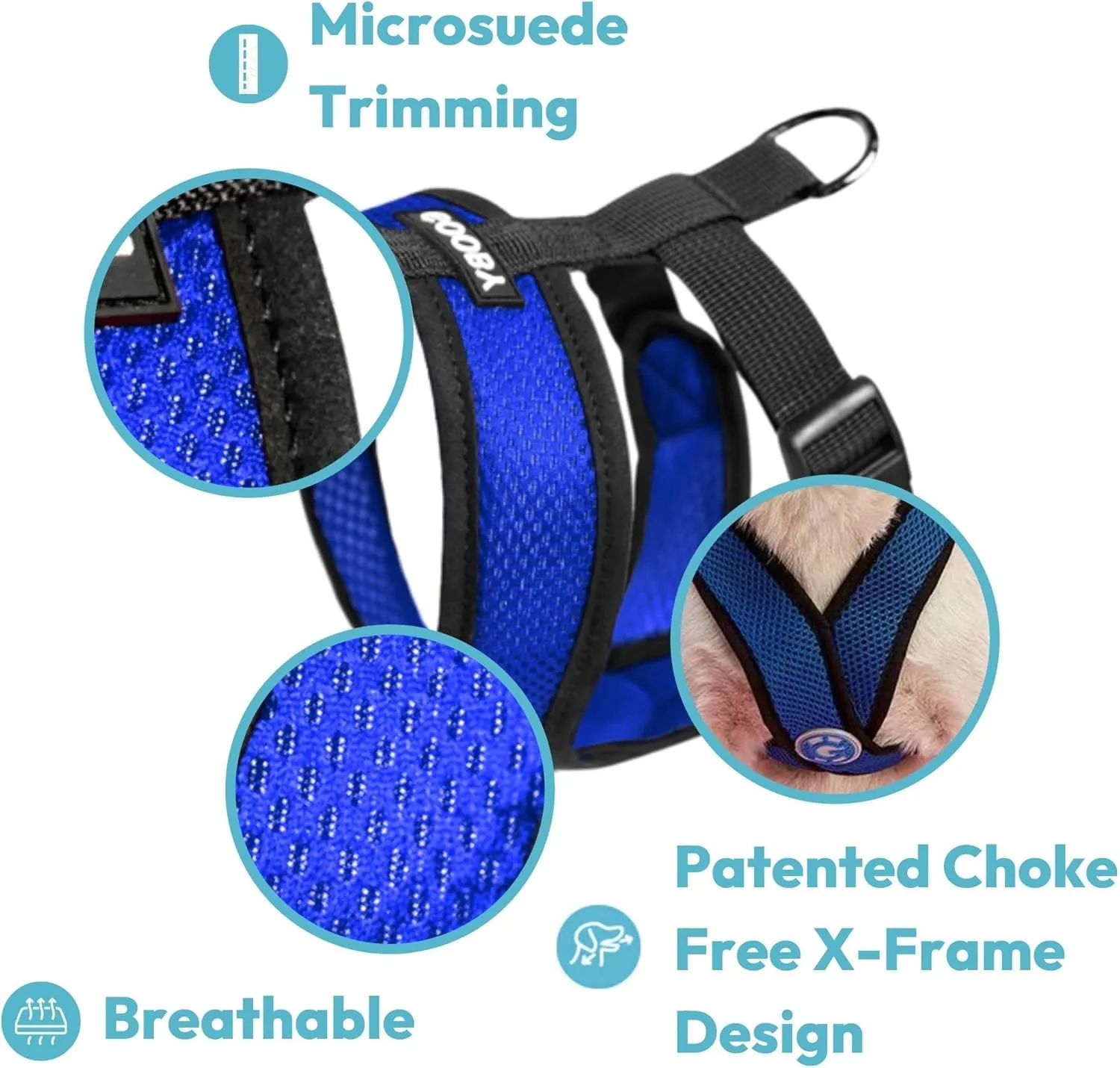 Gooby Comfort X Head in Harness - Pink, Small Harness Patented Choke-Free X Frame - Perfect on The Go Harness for Medium Dogs No Pull or Small Dogs for Indoor and Outdoor Use