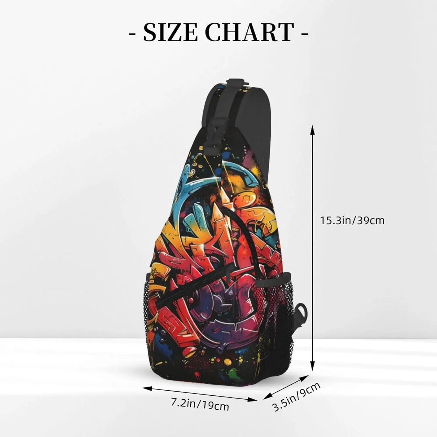 Graffiti Art Crossbody Sling Bag For Women Men Cute Chest Bag Shoulder Bag Sling Backpack Casual Sport Daypack For Travel Hiking