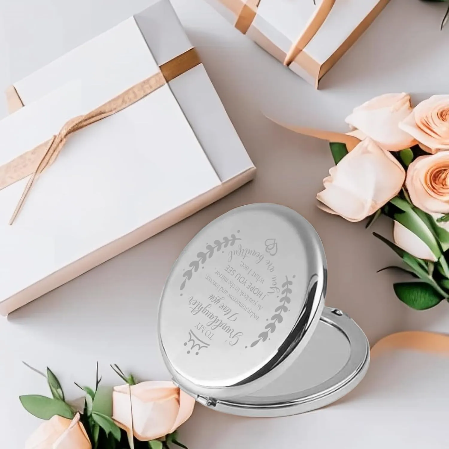 Granddaughter Gifts from Grandma,Granddaughter Gifts, Birthday Gifts for Granddaughter,to My Granddaughter Makeup Compact Mirror