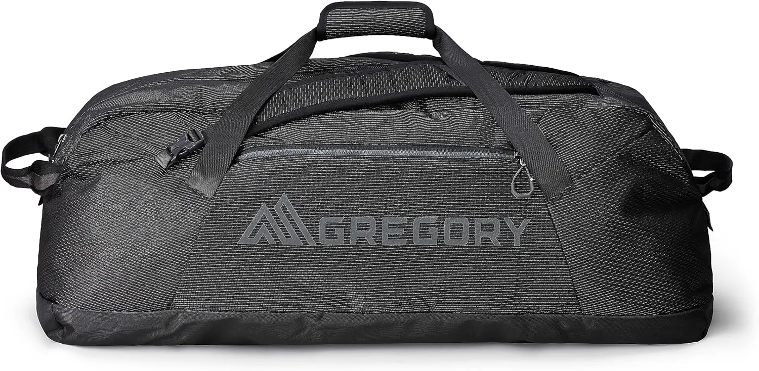 Gregory Supply 115 Adventure Travel/Gear Organization Duffel Bag, Tuckable Backpack Straps, Packable, Water-Repellent, Obsidian Black