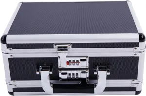 gt2-LC 301523cm Aluminum New Framed Locking Gun Pistol HandGun Lock Box Hard Storage Carry Case Black
