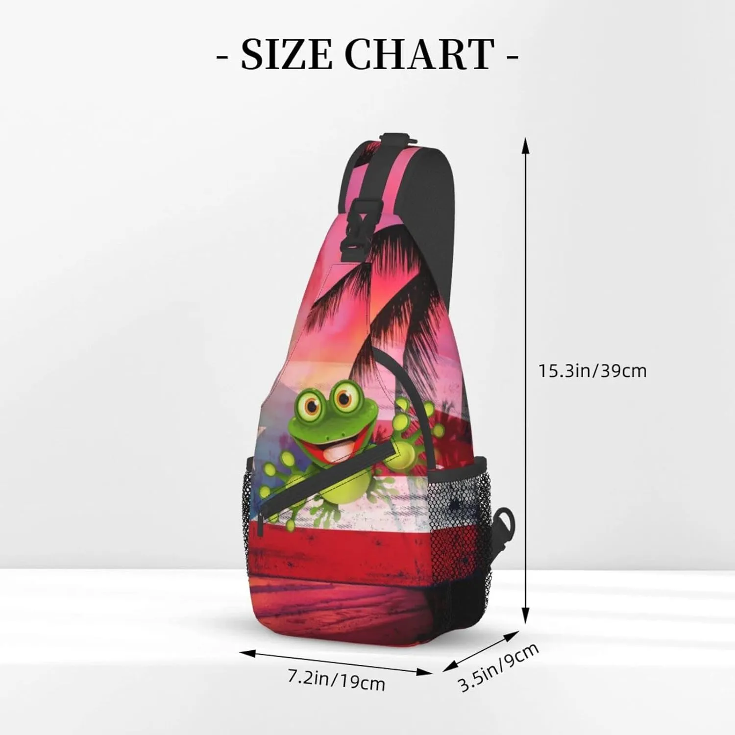 GTEVUTS Tropical Frog Crossbody Bags for Women Men,Vintage Casual Sling Bag Chest Bag Abstract Shoulder Bag Travel Hiking Cycling Gym Sport Daypack Adult Backpack