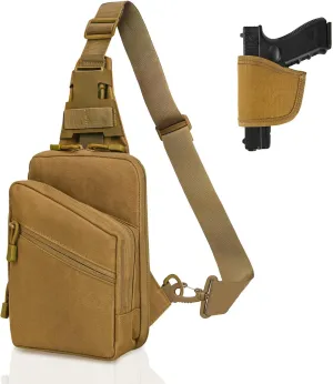 Gun Sling Bag, Concealed Carry Crossbody Pack CCW Sling Bag Durable EDC Shoulder Bag for Handgun with Holster