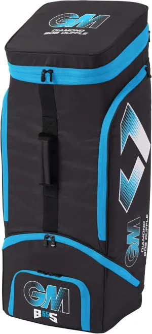 Gunn & Moore GM Cricket Duffel Bag | Diamond 808 Duffle | Endorsed by Ben Stokes | Shoe Tunnel & Shoulder Straps | DVO Dynamic Volume - 114 or 123 litres | Tough 600 Denier Polyester | Black & Blue