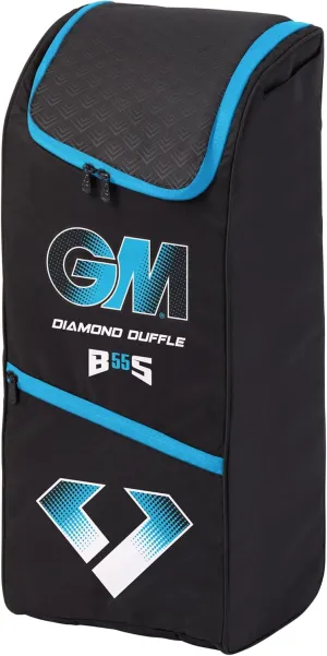 Gunn & Moore GM Cricket Duffel Bag | Diamond Duffle | BS55 Range Endorsed by Ben Stokes | Bat Pocket & Shoulder Straps | Volume - 55 litres | Tough 600 Denier Polyester | Black & Blue