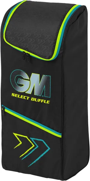 Gunn & Moore GM Cricket Duffel Bag | Select Duffle | Bat Pocket | Padded Shoulder Straps | Volume - 55 litres | Tough 600 Denier Polyester | Aion Cyan & Fluro