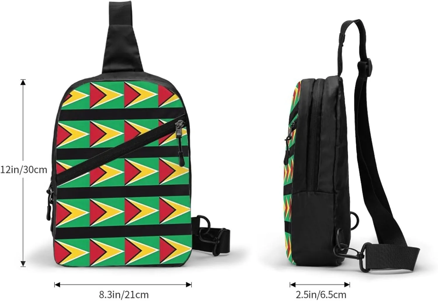 Guyana Guyanese Flag Packable Crossbody Bag Portable Sling Bags Foldable Travel Daypack Reusable Sports Shoulder Backpack Diagonally Chest Bag for Workout