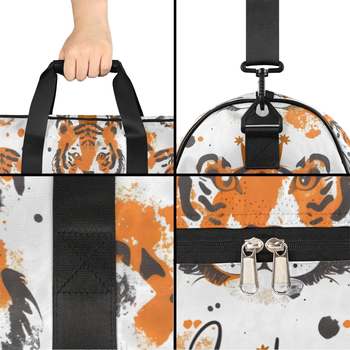 Gym Bag for Adults Personalized Duffel Bag for Men Large luggage Bags for Women Gym Accessories for Men Women Tiger Travel Duffel Bag