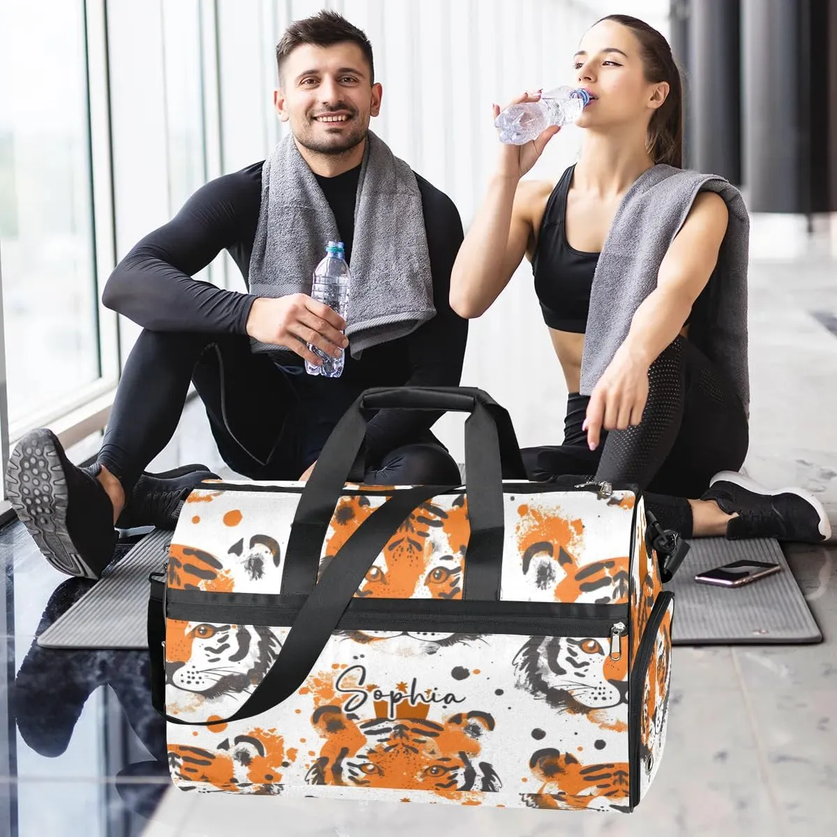 Gym Bag for Adults Personalized Duffel Bag for Men Large luggage Bags for Women Gym Accessories for Men Women Tiger Travel Duffel Bag