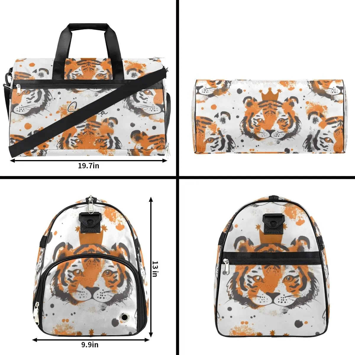 Gym Bag for Adults Personalized Duffel Bag for Men Large luggage Bags for Women Gym Accessories for Men Women Tiger Travel Duffel Bag