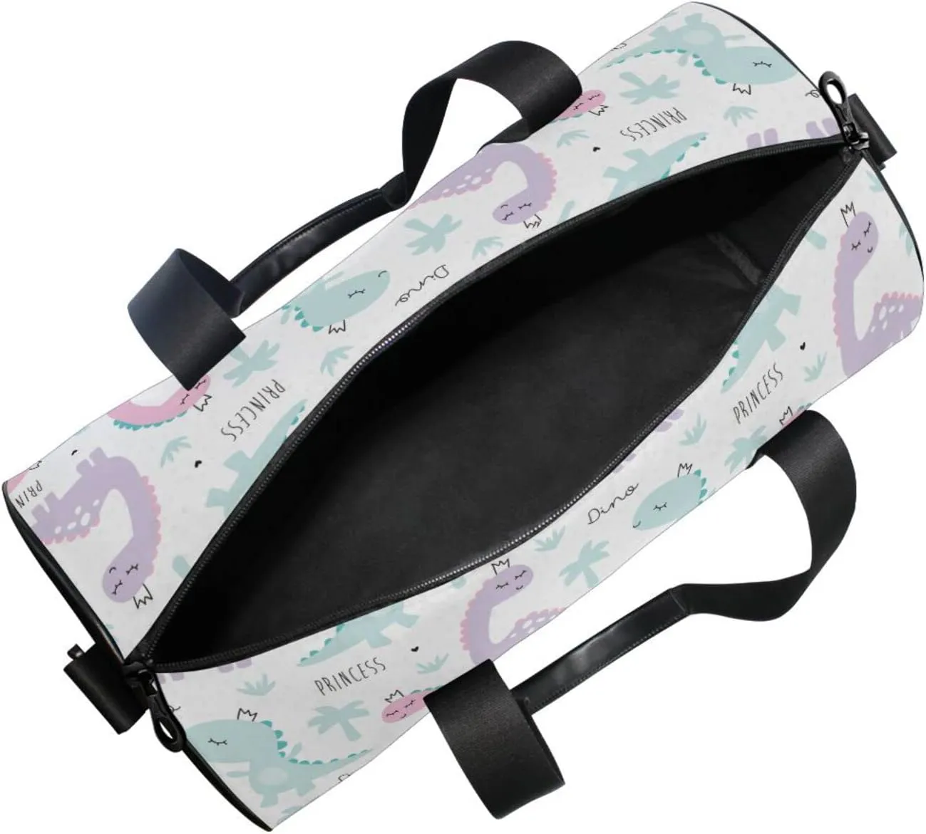 Gym Bag for Women and Men Small Duffel Bag for Sports Travel Weekender Overnight Vacation Beach Lightweight Carry on Bag for Boys Girls Dinosaur White