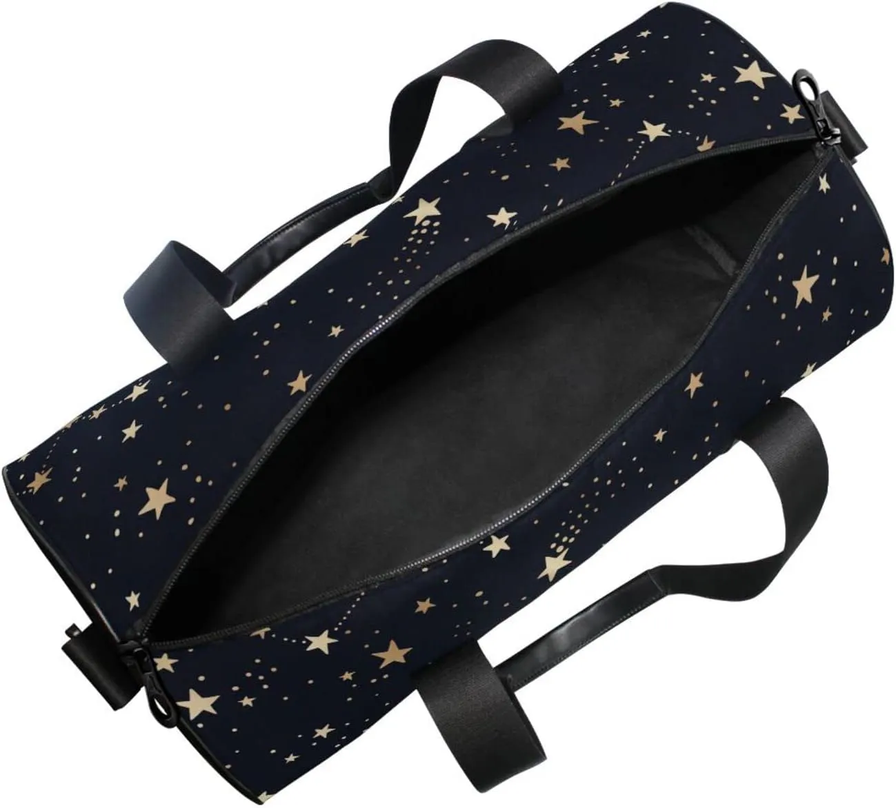 Gym Bag for Women and Men Small Duffel Bag for Sports Travel Weekender Overnight Vacation Beach Lightweight Carry on Bag for Boys Girls Golden Star Black