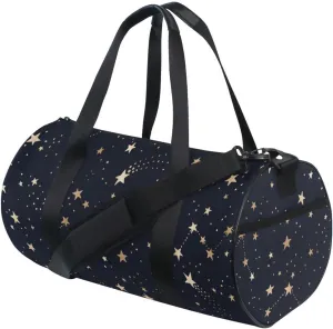 Gym Bag for Women and Men Small Duffel Bag for Sports Travel Weekender Overnight Vacation Beach Lightweight Carry on Bag for Boys Girls Golden Star Black