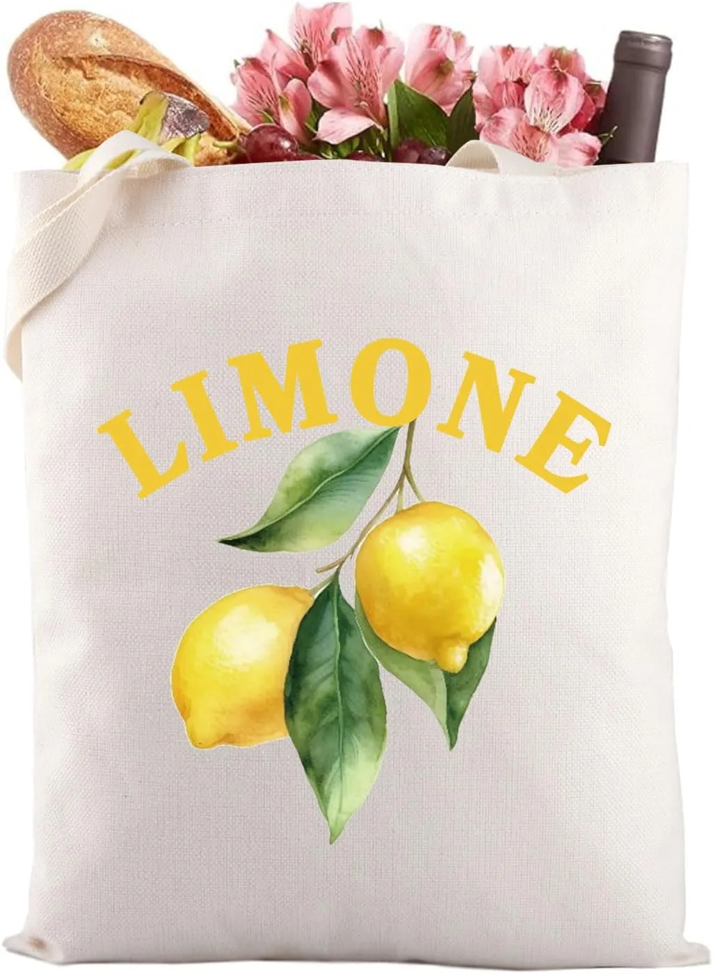 Gzrlyf Italian Lemon Tote Bag Italy Limone Lemon Lover Gift Amalfi Coast Themed Gift Positano Italy Gift Lemon Italy Gift Bag