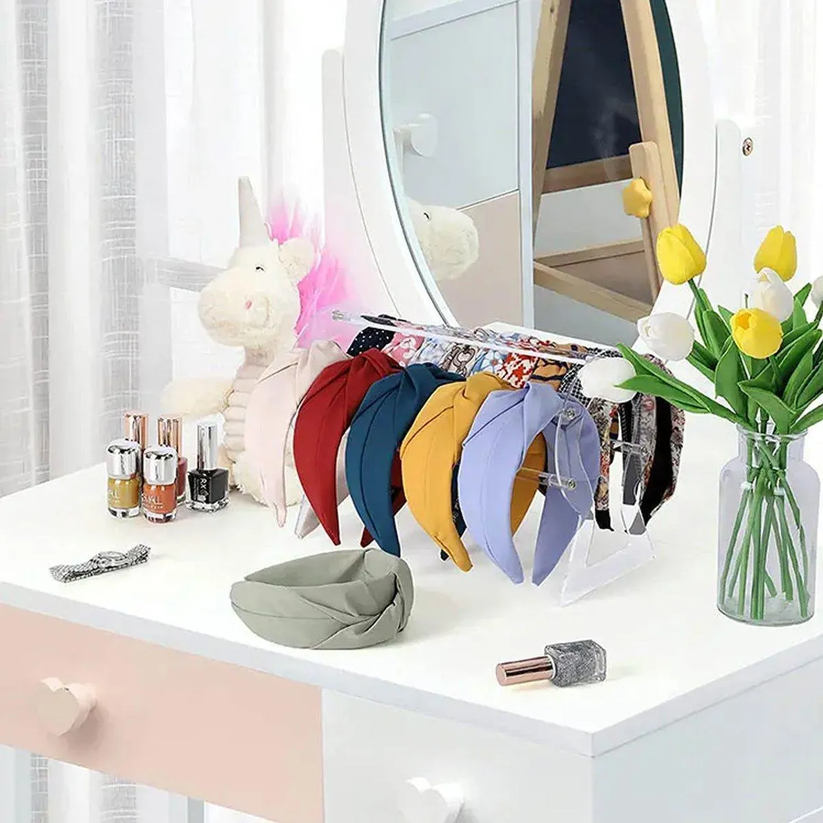 Hairband Display Stand Acrylic Hair Clip Storage Rack Headband Holder Hair Hoop