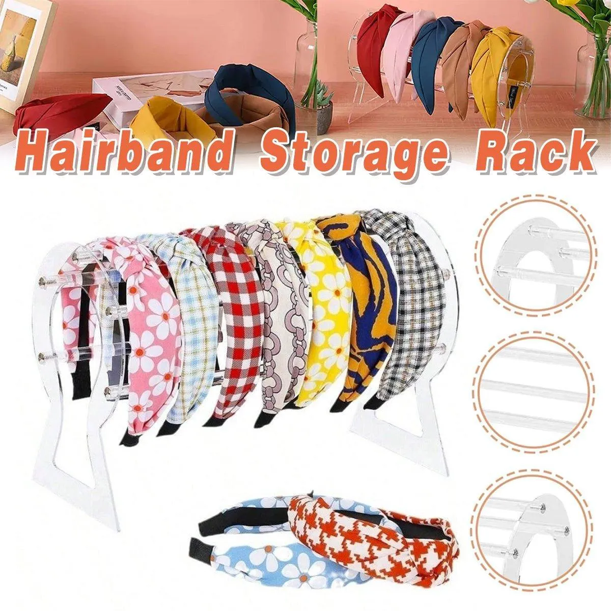 Hairband Display Stand Acrylic Hair Clip Storage Rack Headband Holder Hair Hoop