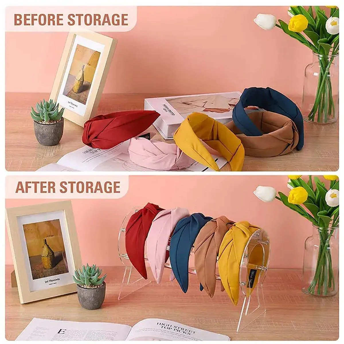 Hairband Display Stand Acrylic Hair Clip Storage Rack Headband Holder Hair Hoop