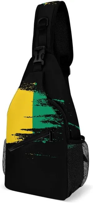 Haiti Flag Painted Sling Bag Crossbody Chest Bag Shoulder Bag For Travel Hiking Cycling Camping