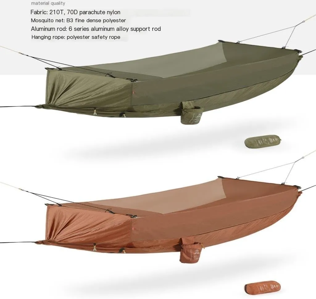 Hammocks Hammock Outdoor Camping Outdoor Camping Double-Layer Anti-Mosquito Hammock Breathable Hanging Tree Tent Camping Hammocks(Red)