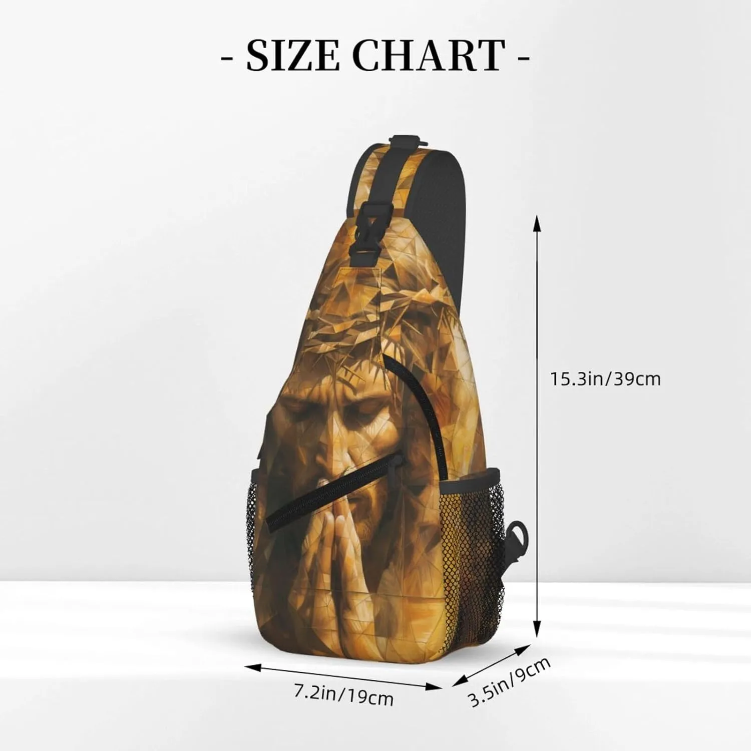 Hands Praying Jesus Sling Bag For Men Crossbody Backpack,Women Shoulder Bag For Travel Sport