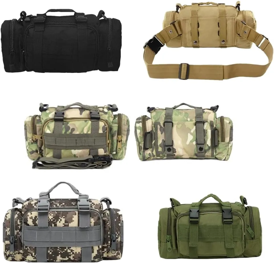 haoguizheng Deployment Waist Pack Duffle Tactical Assault Combined Rucksack Sport Molle Camping Trekking Messenger Crossbody Single Shoulder Bag 6 Key Buckle (CP)