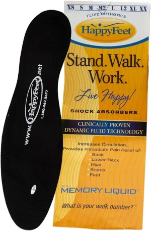 Happy Feet Plantar Fasciitis Flat Feet Orthotic Support Gel Insert Shoe Insoles for Men and Women