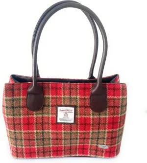 Harris Tweed Classic Handbag - LB1003 - Cassley, Colour 141 Red Green, m
