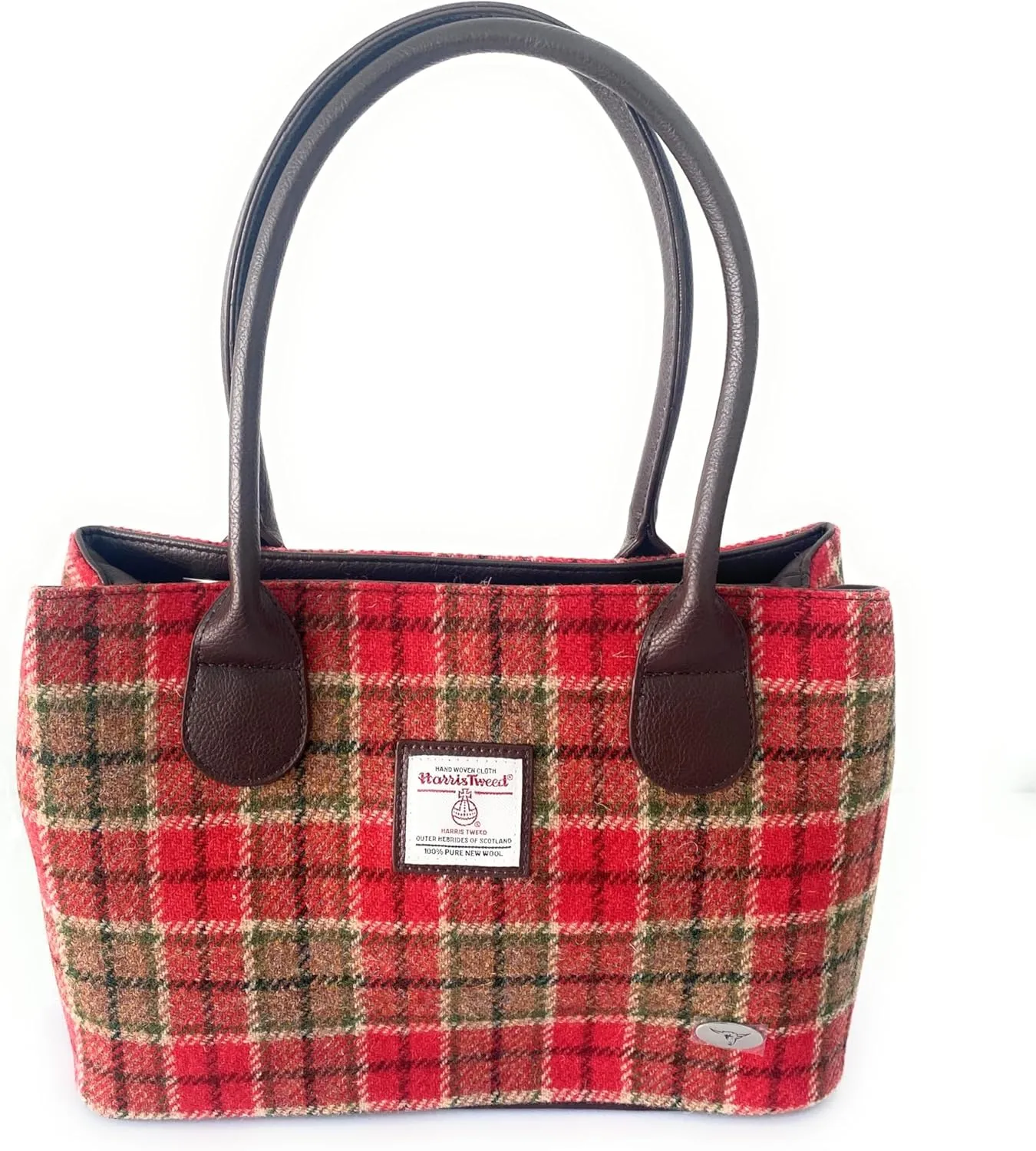 Harris Tweed Classic Handbag - LB1003 - Cassley, Colour 141 Red Green, m