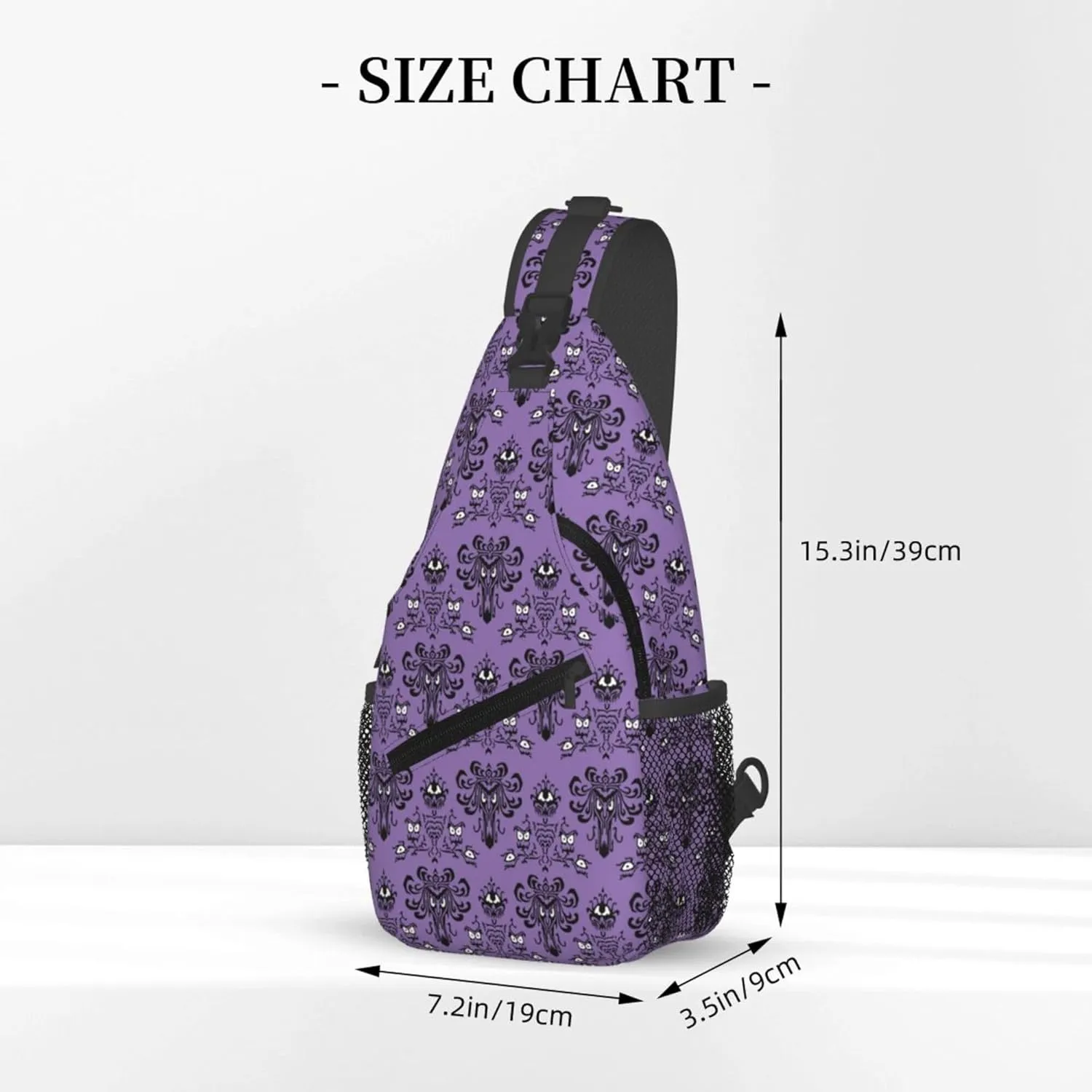 Haunted the Mansion Small Crossbody Backpack Sling Bag for Men Women Mini One Shoulder Chest Bags Gym Sport Travel Hiking Daypack