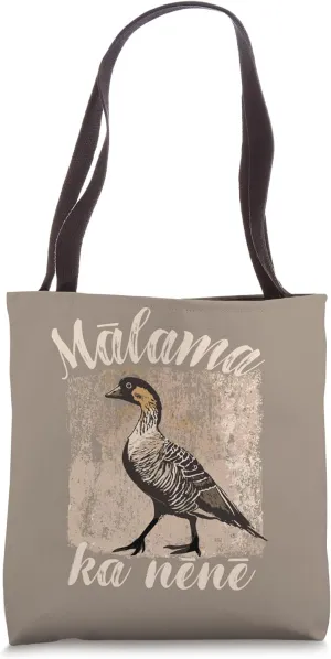 Hawaii Nene Goose, Malama ka Nene, Endemic Bird of Hawaii Tote Bag