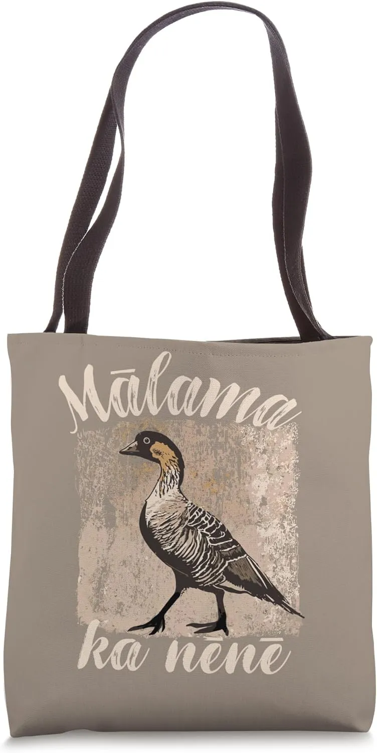 Hawaii Nene Goose, Malama ka Nene, Endemic Bird of Hawaii Tote Bag