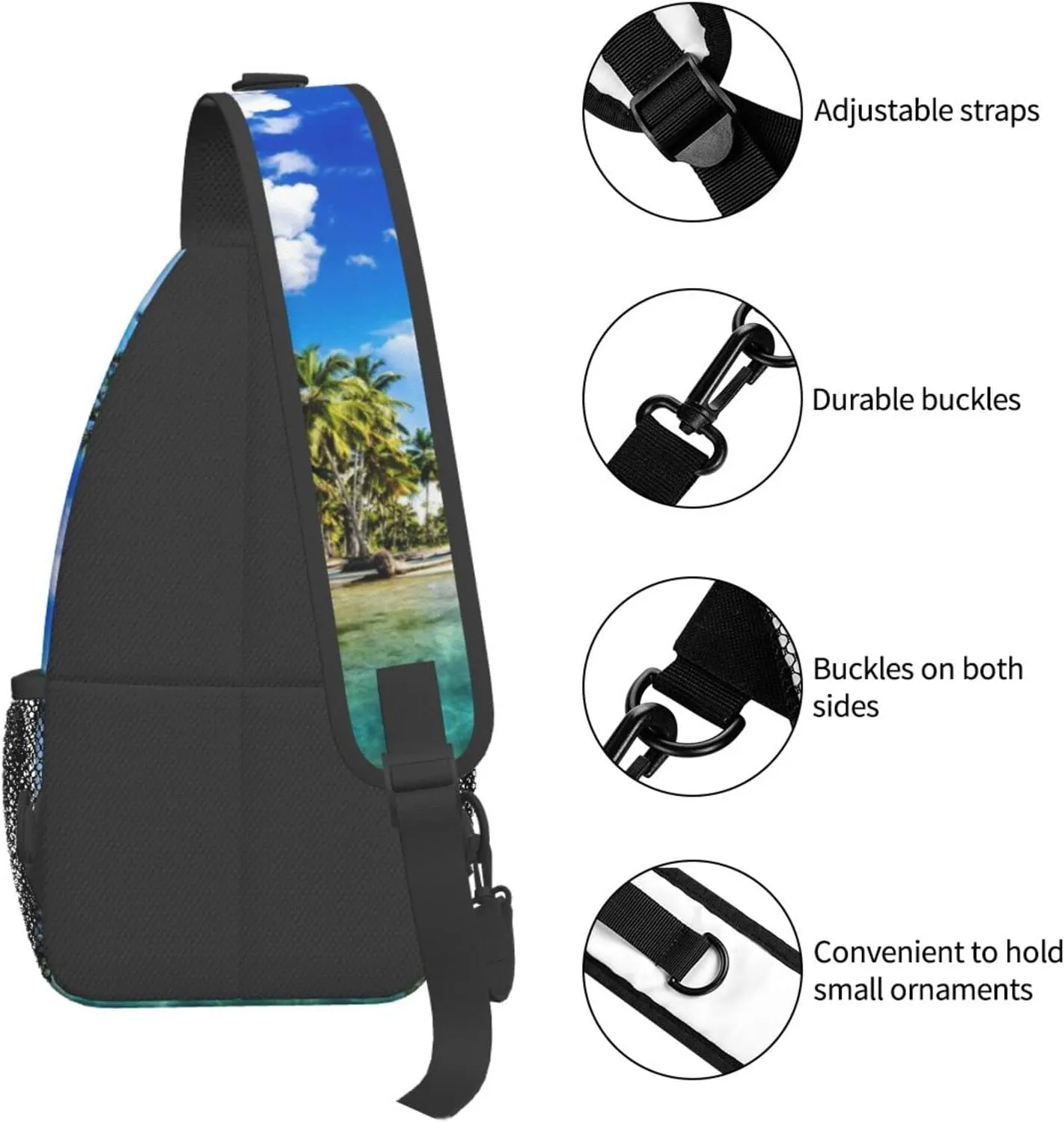 Hawaii Tropical Palm Tree Sling Bag Women Men Backpack Crossbody Bag Travel Hiking Casual Daypack