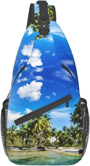 Hawaii Tropical Palm Tree Sling Bag Women Men Backpack Crossbody Bag Travel Hiking Casual Daypack