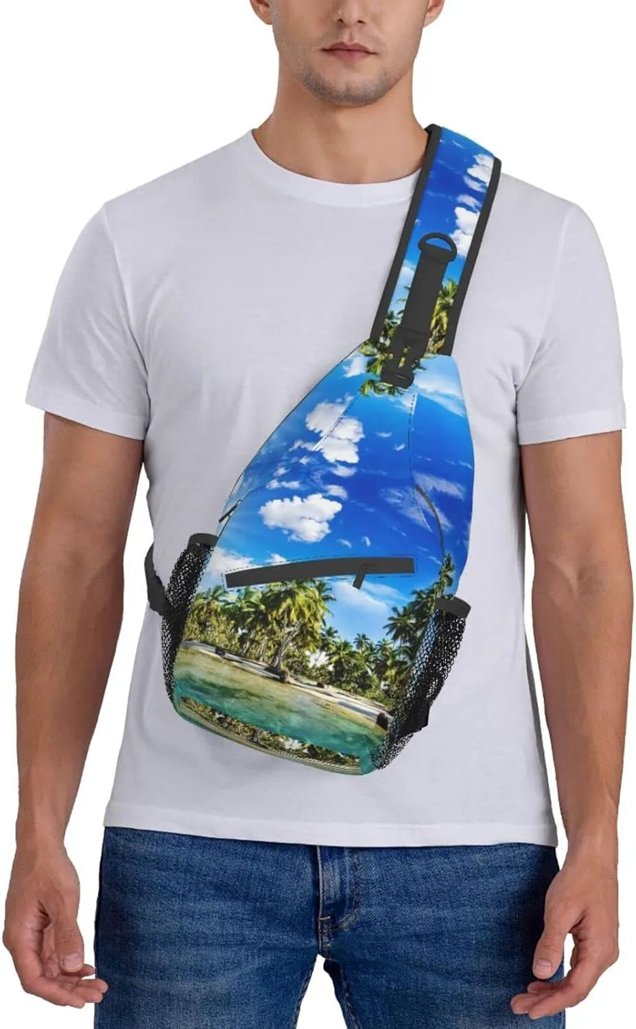 Hawaii Tropical Palm Tree Sling Bag Women Men Backpack Crossbody Bag Travel Hiking Casual Daypack
