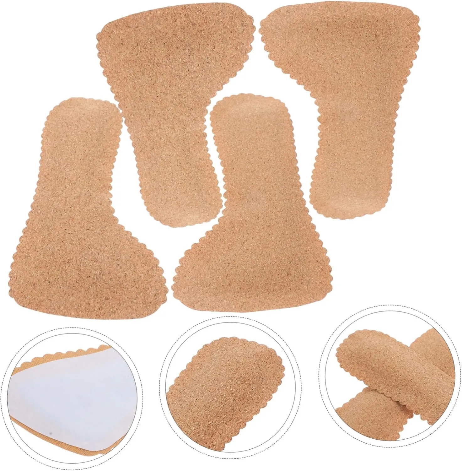HEALLILY 2 Pairs Cork Cropped Insole Foot Sweat Pads Shoes Inserts Invisible Insoles Shoe Padding Inserts Cork Insoles Flat Foot Insoles for Women Sandal Insoles Heel Wedge Women's