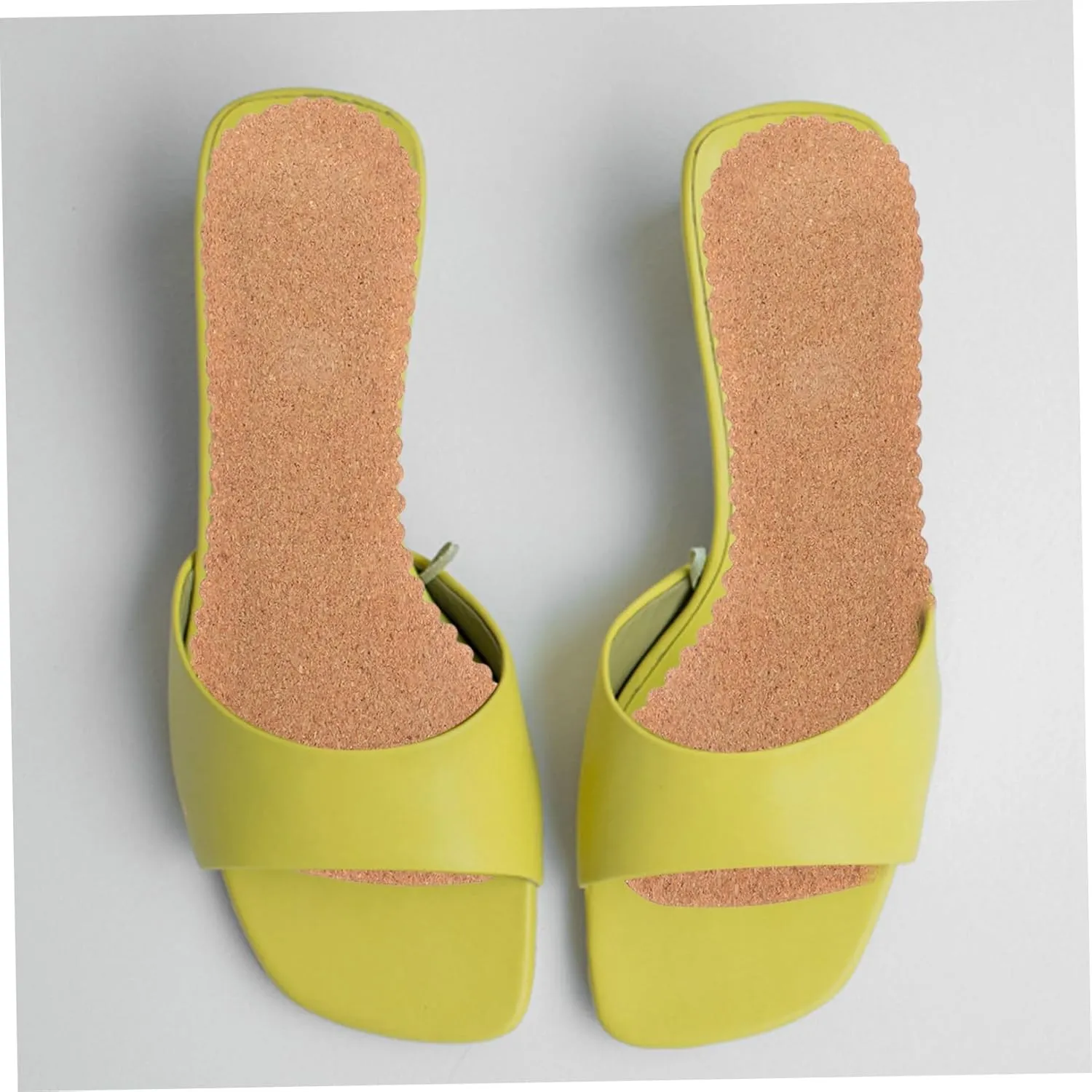 HEALLILY 2 Pairs Cork Cropped Insole Foot Sweat Pads Shoes Inserts Invisible Insoles Shoe Padding Inserts Cork Insoles Flat Foot Insoles for Women Sandal Insoles Heel Wedge Women's