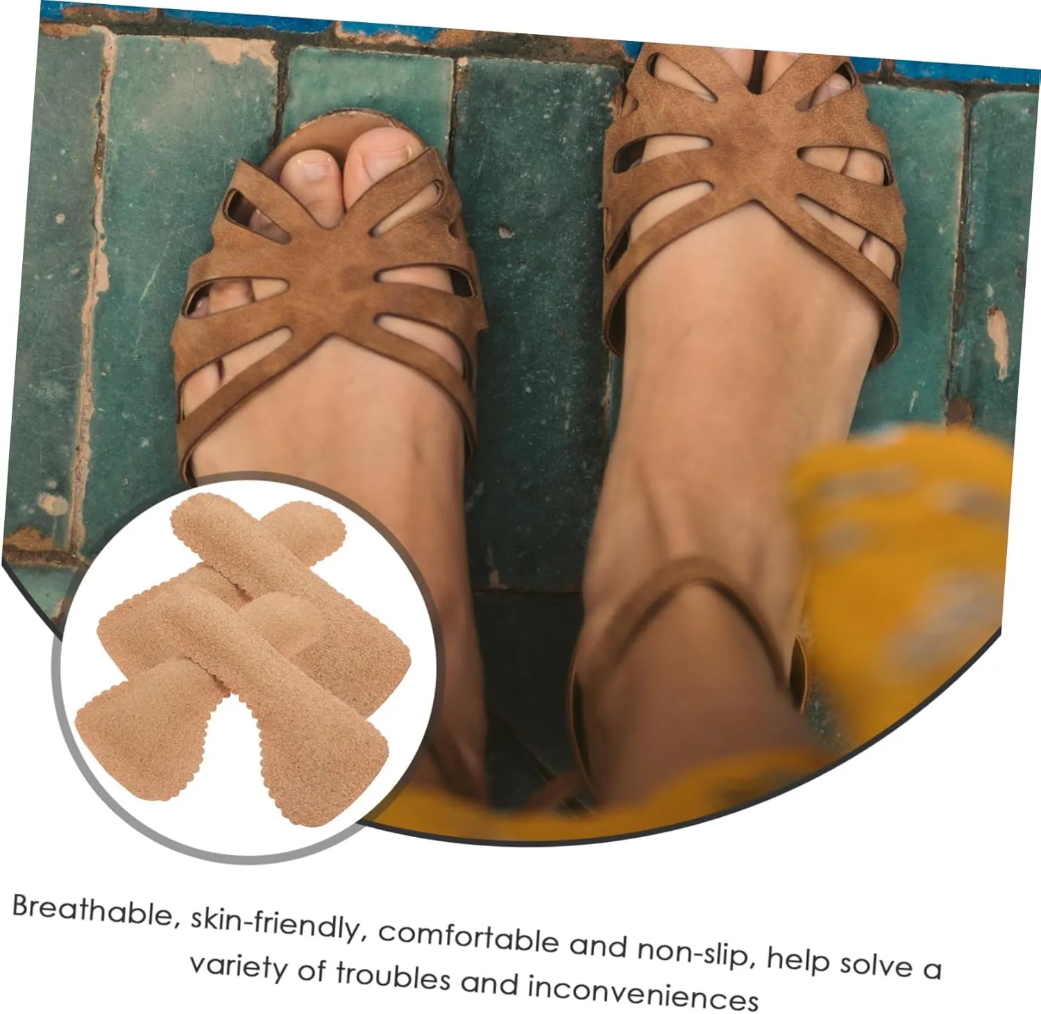 HEALLILY 2 Pairs Cork Cropped Insole Foot Sweat Pads Shoes Inserts Invisible Insoles Shoe Padding Inserts Cork Insoles Flat Foot Insoles for Women Sandal Insoles Heel Wedge Women's