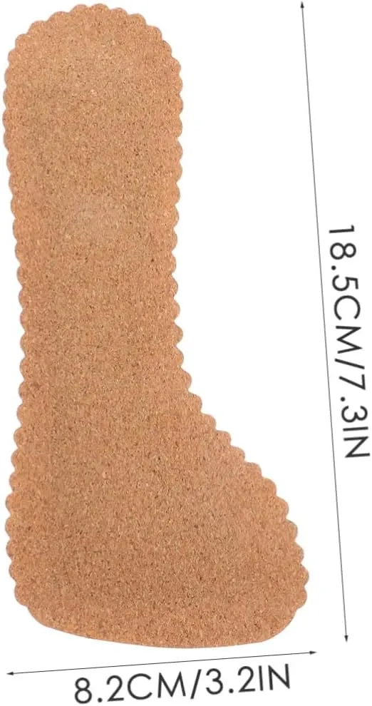 HEALLILY 2 Pairs Cork Cropped Insole Foot Sweat Pads Shoes Inserts Invisible Insoles Shoe Padding Inserts Cork Insoles Flat Foot Insoles for Women Sandal Insoles Heel Wedge Women's